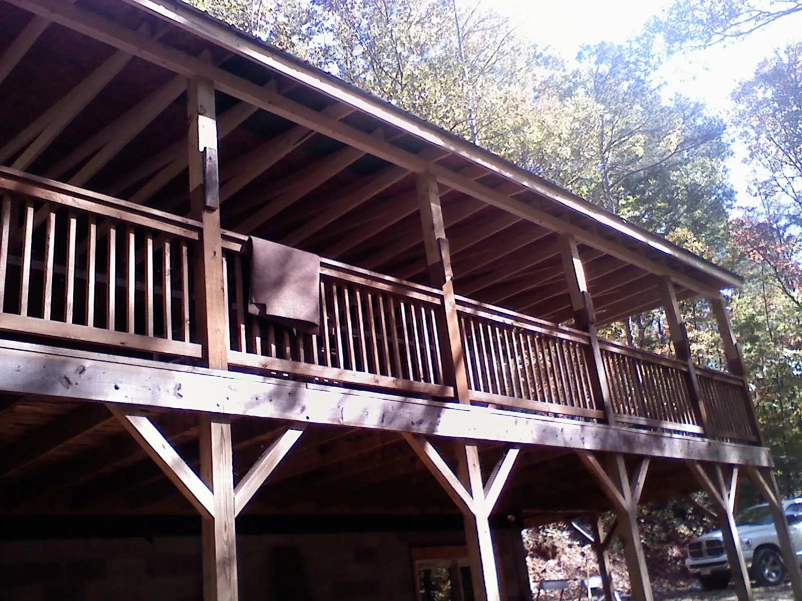 Timber framing under a new elevated porch and deck — Roof Leak Repair in Frazeysburg by Roofing Brothers
